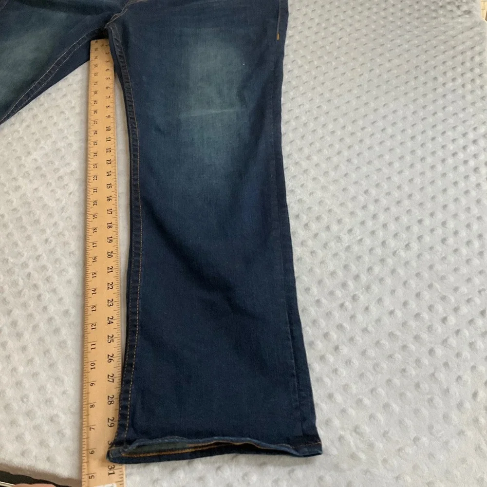 True Religion Ricky Relaxed Straight Men 38 Blue Denim Jeans Flap Pocket‎